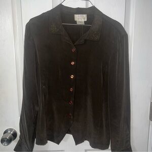 Women’s Field Manor Modern Classics Silk Button-Up Shirt Size 12